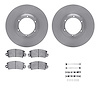6512-23035 Brake Rotors w/5000 Advanced Brake Pads Kit with Hardware, 1971-1983 Renault, Position: Front