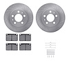 6512-27060 Brake Rotors w/5000 Advanced Brake Pads Kit with Hardware, 1967-1972 Volvo, Position: Front - image 1