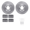 6512-27107 Brake Rotors w/5000 Advanced Brake Pads Kit with Hardware, 1975-1987 Volvo, Position: Front - image 1