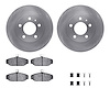 6512-27148 Brake Rotors w/5000 Advanced Brake Pads Kit with Hardware, 1983-1990 Volvo, Position: Front - image 1