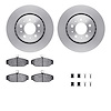 6512-27151 Brake Rotors w/5000 Advanced Brake Pads Kit with Hardware, 1983-1992 Volvo, Position: Front - image 1