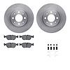 6512-27160 Brake Rotors w/5000 Advanced Brake Pads Kit with Hardware, 1993-1995 Volvo, Position: Front - image 1