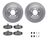 6512-27179 Brake Rotors w/5000 Advanced Brake Pads Kit with Hardware, 1996-1997 Volvo, Position: Rear - image 1