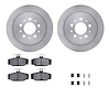 6512-27187 Brake Rotors w/5000 Advanced Brake Pads Kit with Hardware, 1997-1998 Volvo, Position: Rear - image 1