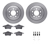 6512-27208 Brake Rotors w/5000 Advanced Brake Pads Kit with Hardware, 1999-2000 Volvo, Position: Rear - image 1