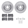 6512-27216 Brake Rotors w/5000 Advanced Brake Pads Kit with Hardware, 2004-2007 Volvo, Position: Front - image 1