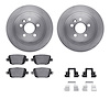6512-27234 Brake Rotors w/5000 Advanced Brake Pads Kit with Hardware, 2007-2010 Volvo, Position: Rear - image 1