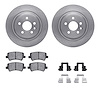 6512-27244 Brake Rotors w/5000 Advanced Brake Pads Kit with Hardware, 2007-2018 Volvo, Position: Rear - image 1