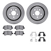 6512-27260 Brake Rotors w/5000 Advanced Brake Pads Kit with Hardware, 2007-2015 Volvo, Position: Rear - image 1