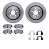 6512-27299 Brake Rotors w/5000 Advanced Brake Pads Kit with Hardware, 2010-2017 Volvo, Position: Rear - image 1