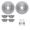6512-27317 Brake Rotors w/5000 Advanced Brake Pads Kit with Hardware, 2016-2020 Volvo, Position: Rear - image 1