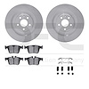 6512-27329 Brake Rotors w/5000 Advanced Brake Pads Kit with Hardware, Fits Select Multiple Makes/Models, Position: Rear - image 1