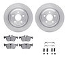 6512-27342 Brake Rotors w/5000 Advanced Brake Pads Kit with Hardware, 2018-2020 Volvo, Position: Rear - image 1