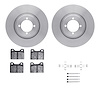 6512-31140 Brake Rotors w/5000 Advanced Brake Pads Kit with Hardware, 1969-1976 BMW, Position: Front - image 1