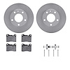 6512-31170 Brake Rotors w/5000 Advanced Brake Pads Kit with Hardware, 1982-1986 BMW, Position: Front - image 1