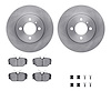 6512-31173 Brake Rotors w/5000 Advanced Brake Pads Kit with Hardware, 1984-1985 BMW, Position: Front - image 1