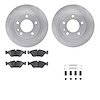 6512-31179 Brake Rotors w/5000 Advanced Brake Pads Kit with Hardware, 1982-1989 BMW, Position: Front - image 1