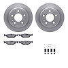 6512-31188 Brake Rotors w/5000 Advanced Brake Pads Kit with Hardware, 1982-1989 BMW, Position: Rear - image 1