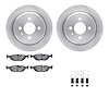 6512-31206 Brake Rotors w/5000 Advanced Brake Pads Kit with Hardware, 1984-1991 BMW, Position: Rear - image 1