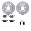 6512-31215 Brake Rotors w/5000 Advanced Brake Pads Kit with Hardware, 1987-1992 BMW, Position: Rear - image 1