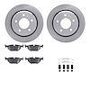 6512-31227 Brake Rotors w/5000 Advanced Brake Pads Kit with Hardware, 1988-1994 BMW, Position: Rear - image 1