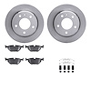 6512-31230 Brake Rotors w/5000 Advanced Brake Pads Kit with Hardware, 1988-1991 BMW, Position: Rear - image 1