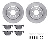 6512-31254 Brake Rotors w/5000 Advanced Brake Pads Kit with Hardware, 1991-2001 BMW, Position: Rear - image 1