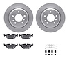 6512-31263 Brake Rotors w/5000 Advanced Brake Pads Kit with Hardware, 1991-1995 BMW, Position: Rear - image 1