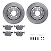 6512-31285 Brake Rotors w/5000 Advanced Brake Pads Kit with Hardware, 1995-2003 BMW, Position: Rear - image 1