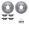 6512-31303 Brake Rotors w/5000 Advanced Brake Pads Kit with Hardware, 1996-2000 BMW, Position: Rear - image 1