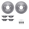 6512-31304 Brake Rotors w/5000 Advanced Brake Pads Kit with Hardware, 1998-2002 BMW, Position: Rear - image 1