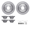 6512-31346 Brake Rotors w/5000 Advanced Brake Pads Kit with Hardware, 2001-2006 BMW, Position: Rear - image 1