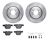 6512-31363 Brake Rotors w/5000 Advanced Brake Pads Kit with Hardware, 2002-2005 BMW, Position: Rear - image 1
