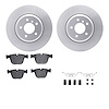 6512-31393 Brake Rotors w/5000 Advanced Brake Pads Kit with Hardware, 2004-2010 BMW, Position: Rear - image 1