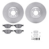 6512-31449 Brake Rotors w/5000 Advanced Brake Pads Kit with Hardware, 2007-2008 BMW, Position: Front - image 1