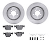6512-31452 Brake Rotors w/5000 Advanced Brake Pads Kit with Hardware, 2007-2008 BMW, Position: Rear - image 1
