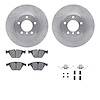 6512-31467 Brake Rotors w/5000 Advanced Brake Pads Kit with Hardware, 2007-2013 BMW, Position: Front - image 1