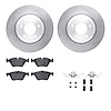 6512-31496 Brake Rotors w/5000 Advanced Brake Pads Kit with Hardware, 2009-2010 BMW, Position: Front - image 1