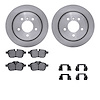 6512-31511 Brake Rotors w/5000 Advanced Brake Pads Kit with Hardware, 2009-2010 BMW, Position: Rear - image 1