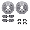 6512-31527 Brake Rotors w/5000 Advanced Brake Pads Kit with Hardware, 2014-2016 BMW, Position: Rear - image 1
