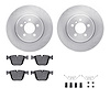 6512-31536 Brake Rotors w/5000 Advanced Brake Pads Kit with Hardware, 2010-2017 BMW, Position: Rear - image 1
