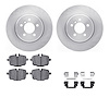 6512-31539 Brake Rotors w/5000 Advanced Brake Pads Kit with Hardware, 2011-2019 BMW, Position: Rear