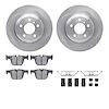 6512-31565 Brake Rotors w/5000 Advanced Brake Pads Kit with Hardware, 2014-2015 BMW, Position: Rear - image 1