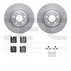 6512-31590 Brake Rotors w/5000 Advanced Brake Pads Kit with Hardware, 2012-2020 BMW, Position: Rear - image 1