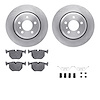 6512-31651 Brake Rotors w/5000 Advanced Brake Pads Kit with Hardware, 2002-2006 BMW, Position: Rear - image 1