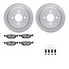 6512-31727 Brake Rotors w/5000 Advanced Brake Pads Kit with Hardware, 1988-1990 BMW, Position: Rear - image 1