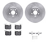 6512-32000 Brake Rotors w/5000 Advanced Brake Pads Kit with Hardware, Fits Select Mini, Position: Front - image 1