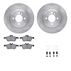 6512-32028 Brake Rotors w/5000 Advanced Brake Pads Kit with Hardware, 2002-2008 Mini, Position: Front - image 1