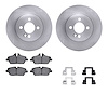 6512-32046 Brake Rotors w/5000 Advanced Brake Pads Kit with Hardware, 2007-2015 Mini, Position: Front - image 1