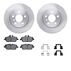 6512-32100 Brake Rotors w/5000 Advanced Brake Pads Kit with Hardware, Fits Select Mini, Position: Front - image 1